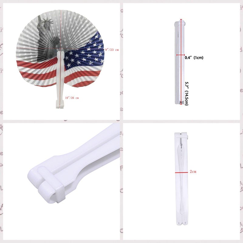 Bestage 20 Pack Paper Folding Hand Fans,Decoration Stars & Stripes July 4th Patriotic Themed American Flag Bulk Foldable Handheld Party Fans for Birthday Wedding Graduation Events Accessories - Image 3
